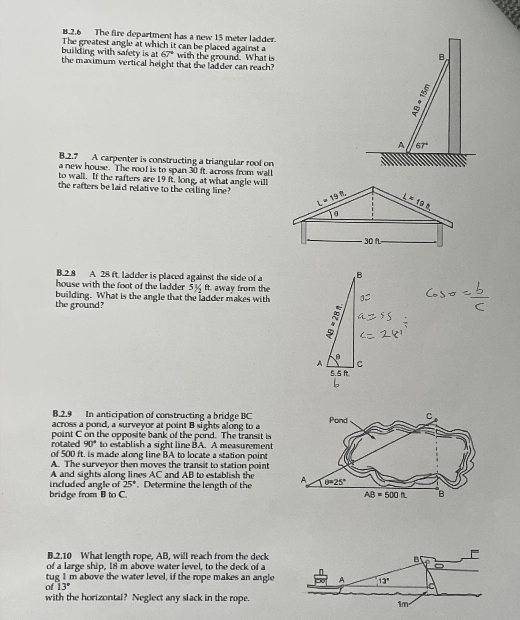 Solved B.2.6 ﻿The fire department has a new 15 ﻿meter | Chegg.com