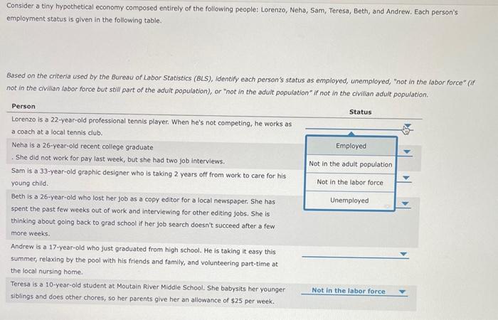 Consider a tiny hypothetical economy composed | Chegg.com