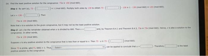 Solved a) Find an inverse for 73 modulo 60 First the | Chegg.com