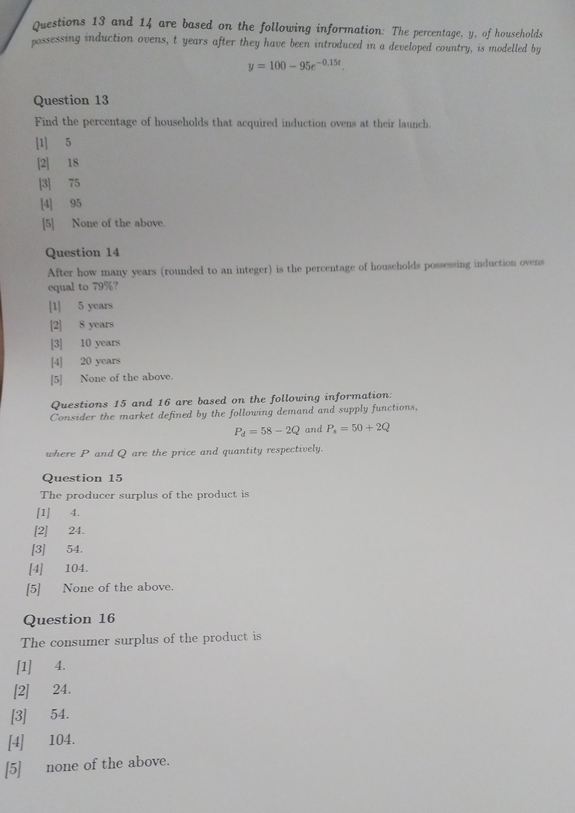 Solved Questions 13 ﻿and 14 ﻿are based on the following | Chegg.com