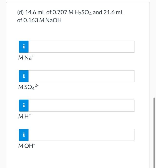 Solved Determine the molar concentration of each ion present | Chegg.com