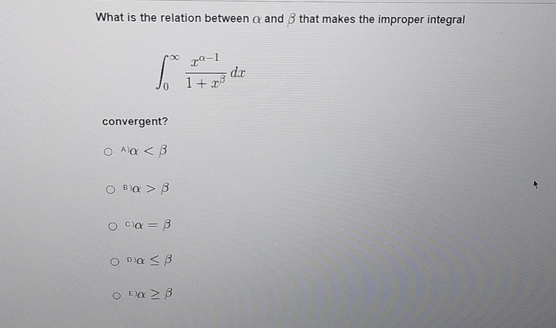 Solved What is the relation between α and β that makes the | Chegg.com
