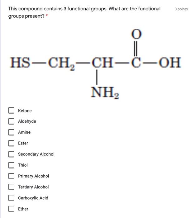 Solved This is prednisone. It contains 3 functional groups.