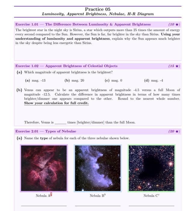 Solved Exercise 1.01 The Difference Between Luminosity \&