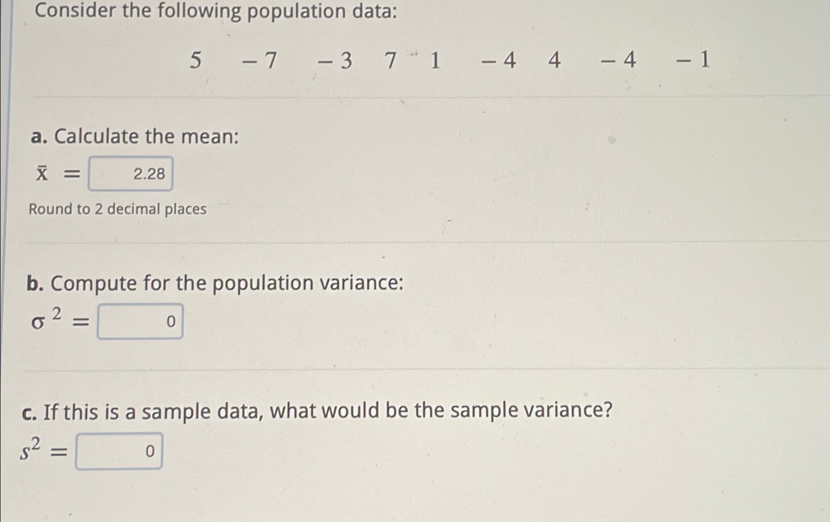 Solved Consider the following population | Chegg.com