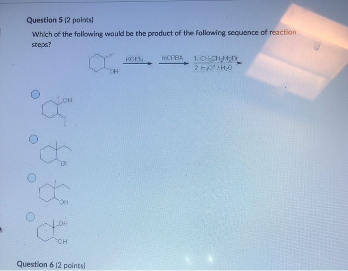 Solved Question 5 (2 points) Which of the following would be | Chegg.com