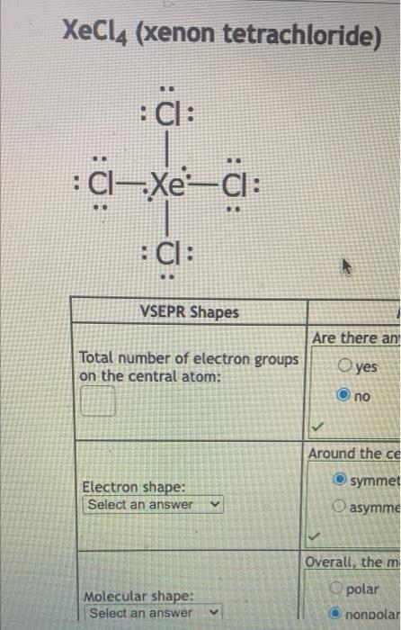 Solved total number of electron groups on the central atom | Chegg.com