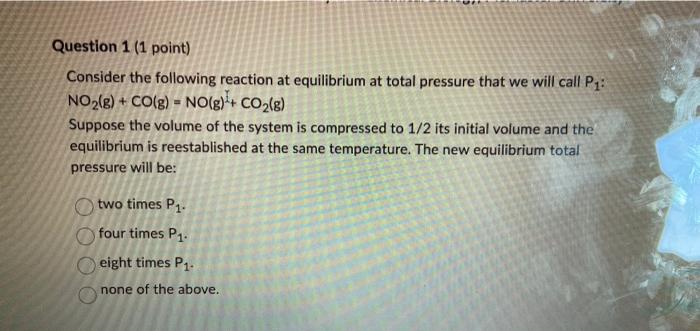 Solved Consider the following reaction at equilibrium at | Chegg.com