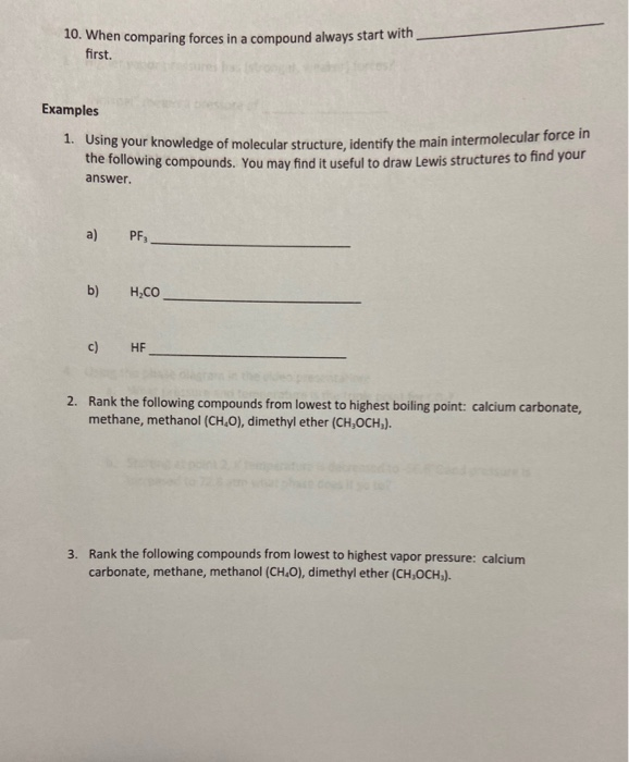 Solved Intermolecular Forces Lecture Notes 1. Forces are | Chegg.com