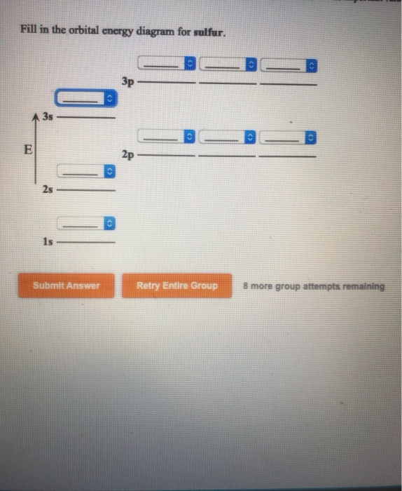 Solved Fill in the orbital energy diagram for sulfur. Зр A | Chegg.com