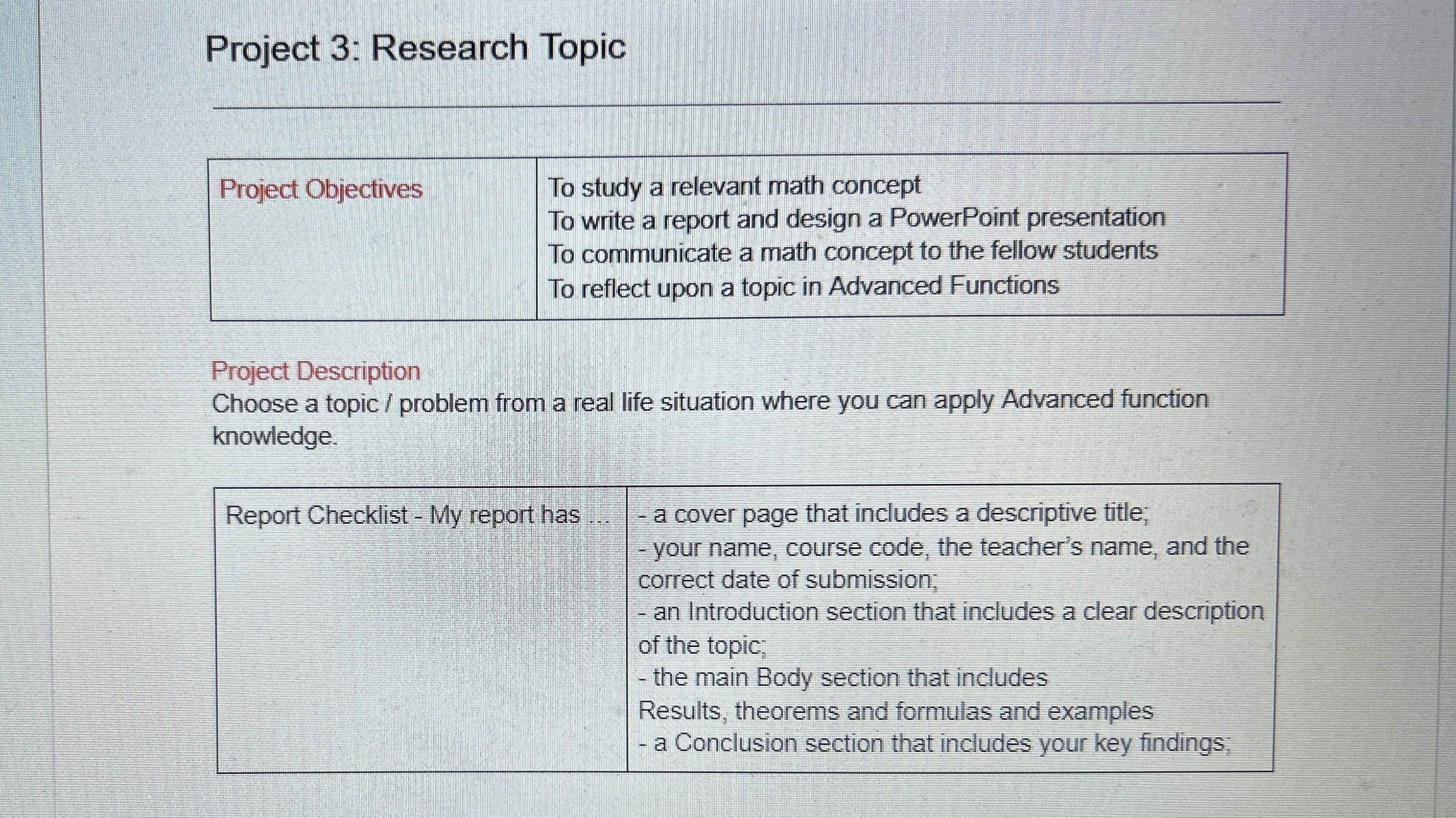 Project 3: Research Topic\table[[Project | Chegg.com