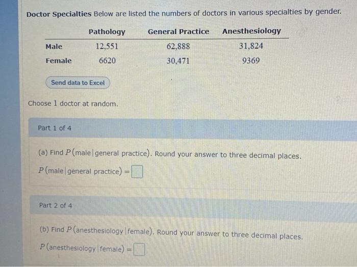 Solved Doctor Specialties Below Are Listed The Numbers Of | Chegg.com