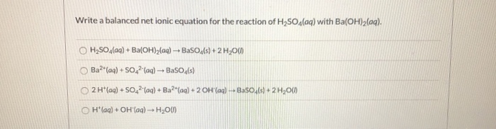 Solved: Write A Balanced Net Ionic Equation For The Reacti... | Chegg.com