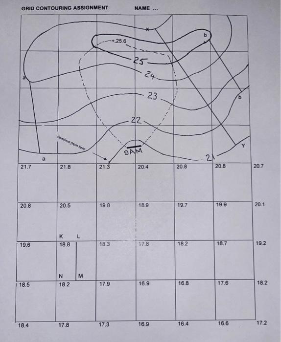 Solved GRID CONTOURING ASSIGNMENT NAME On the upper area of | Chegg.com