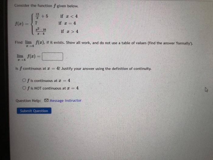 Solved Consider the function f given below. +5 if