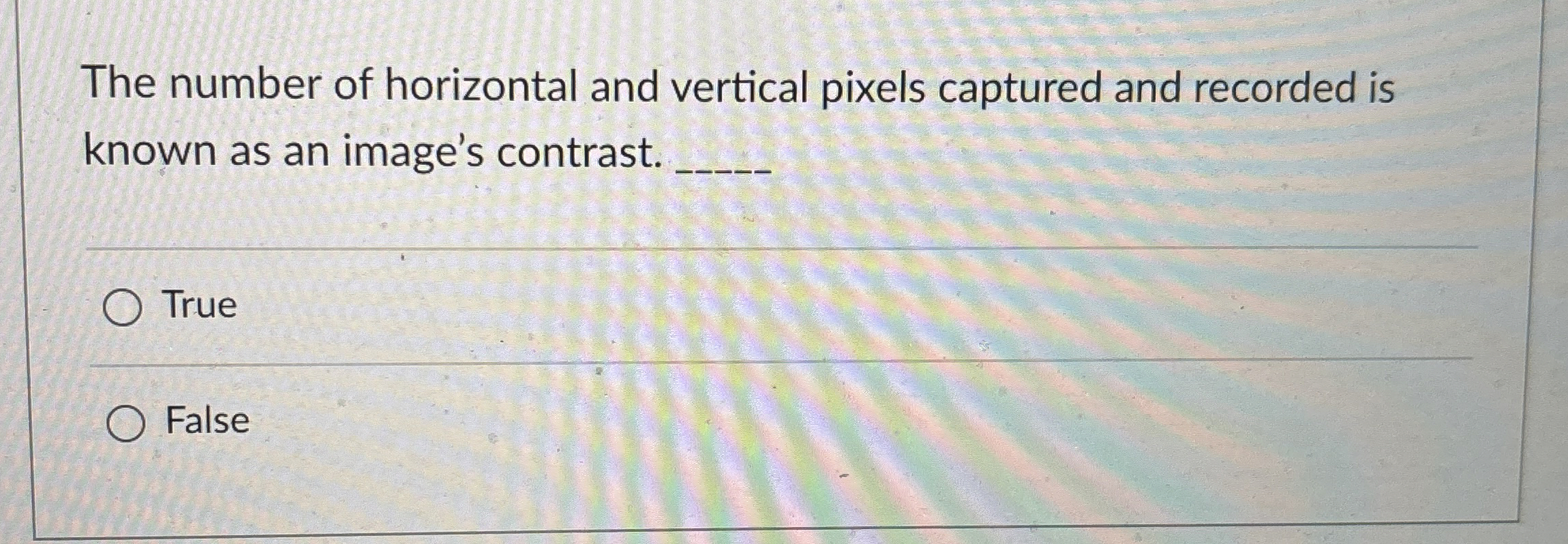 Solved The number of horizontal and vertical pixels captured | Chegg.com