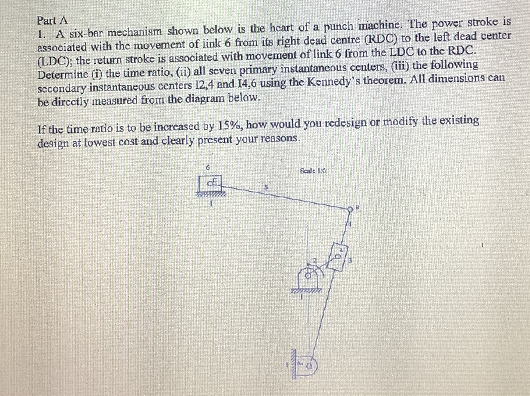 Solved Part AA six-bar mechanism shown below is the heart of | Chegg.com