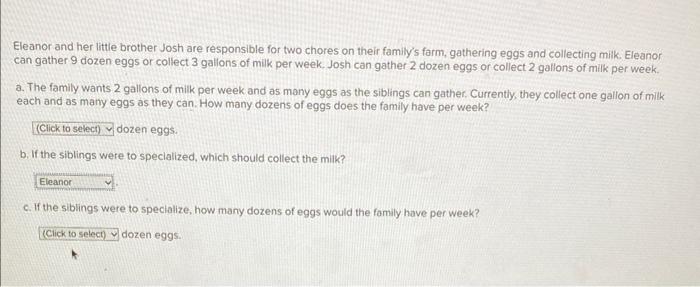 Eleanor and her little brother Josh are responsible for two chores on their familys farm, gathering eggs and collecting milk