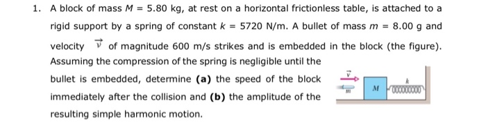 Solved 1. A Block Of Mass M = 5.80 Kg, At Rest On A | Chegg.com