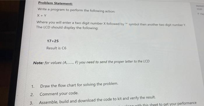 Solved Problem Statement: Write a program to perform the | Chegg.com