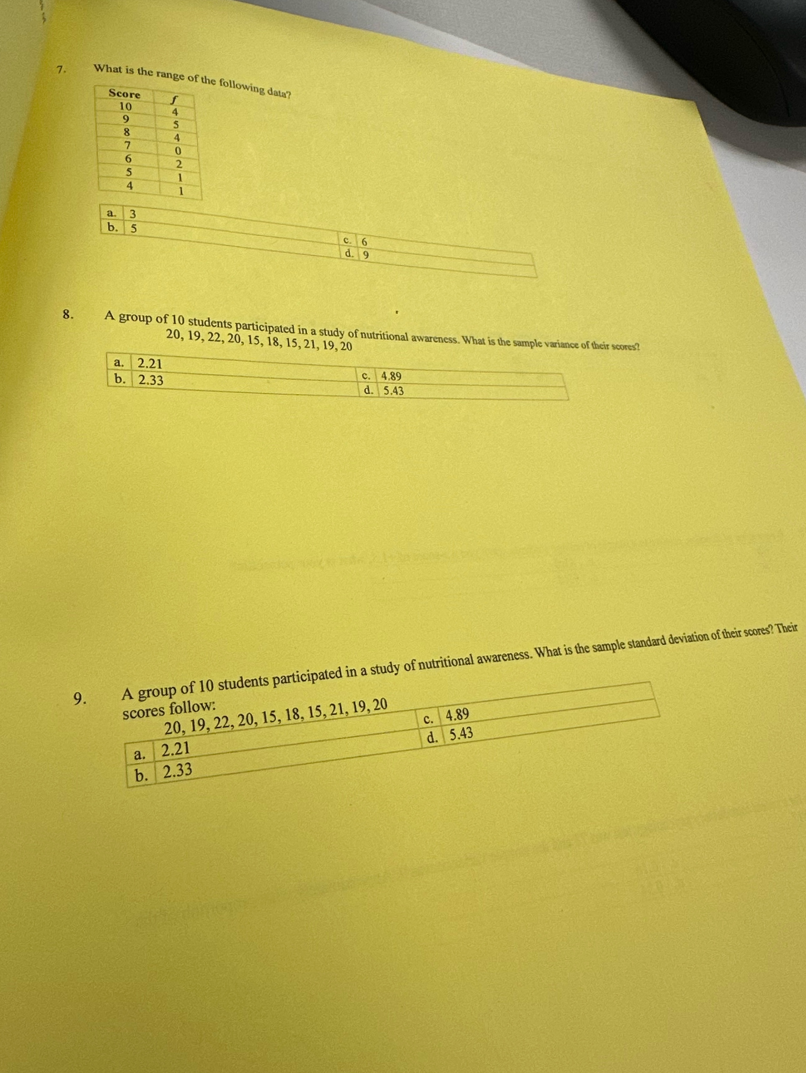 Solved What is the range of the following