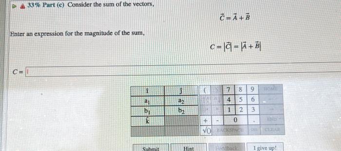 Solved Problem Consider Two Vectors Expressed In Chegg Com