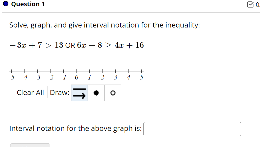 Solved Question 1Solve, graph, and give interval notation | Chegg.com