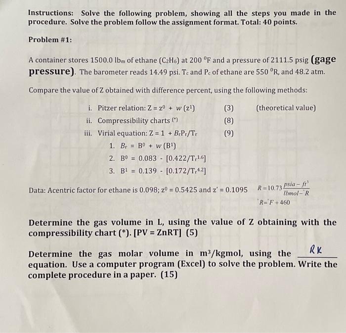 Solved Instructions: Solve the following problem, showing | Chegg.com