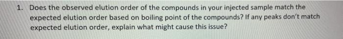 Does the observed elution order of the compound in | Chegg.com