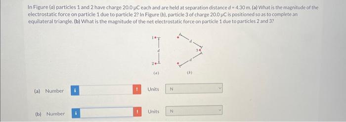 Solved In Figure (a) particles 1 and 2 have charge 20.0μC | Chegg.com