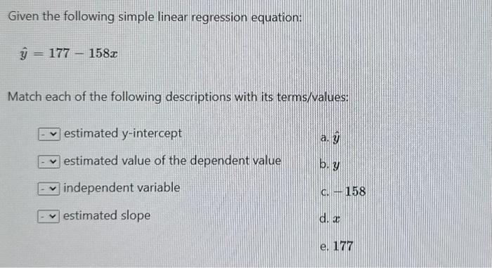 Solved Given The Following Simple Linear Regression | Chegg.com