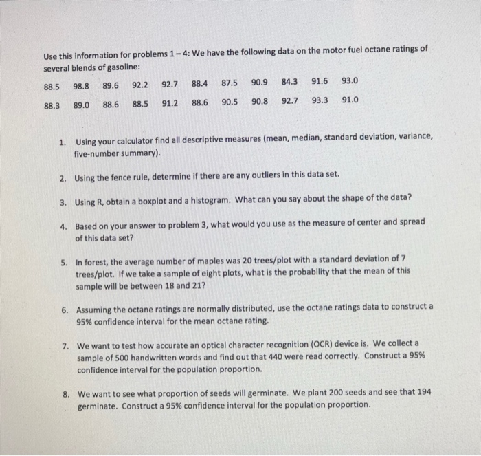 Solved Use this information for problems 1 - 4: We have the | Chegg.com