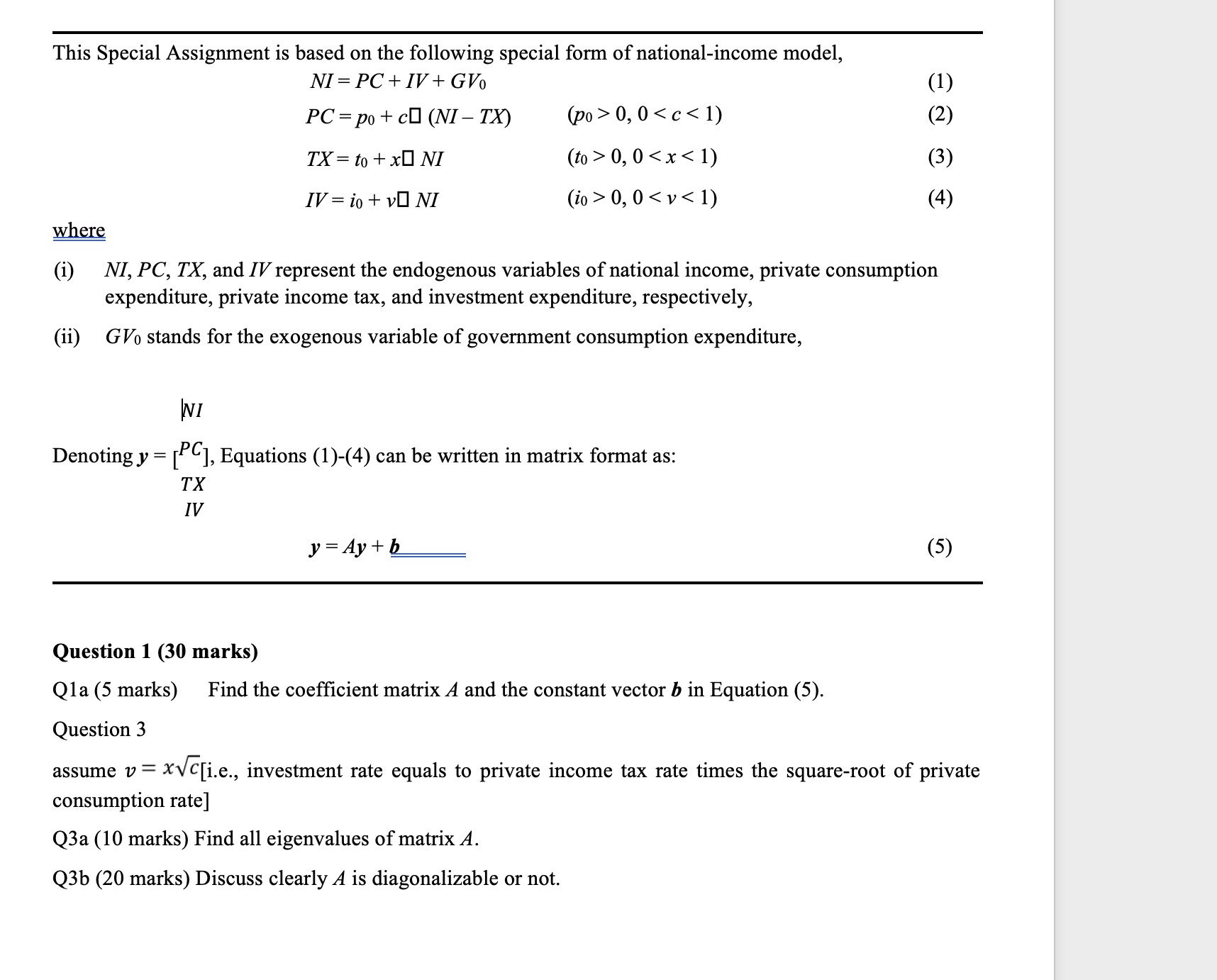 Solved This Special Assignment is based on the following | Chegg.com