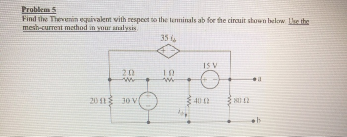 Solved Problem 5 Find the Thevenin equivalent with respect | Chegg.com