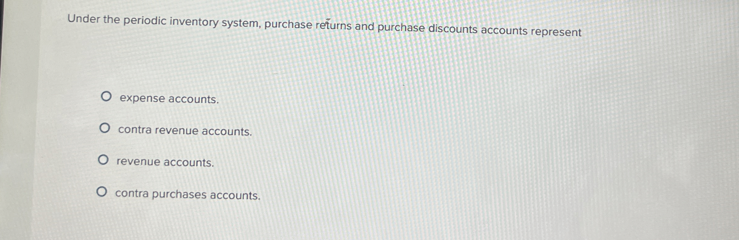 Solved Under the periodic inventory system, purchase returns | Chegg.com