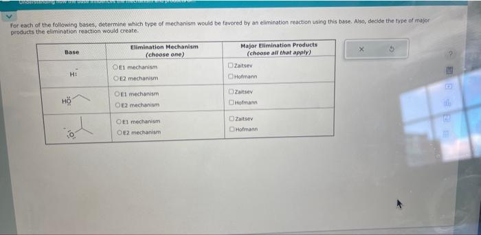 Solved each of the following bases, determine which type of | Chegg.com