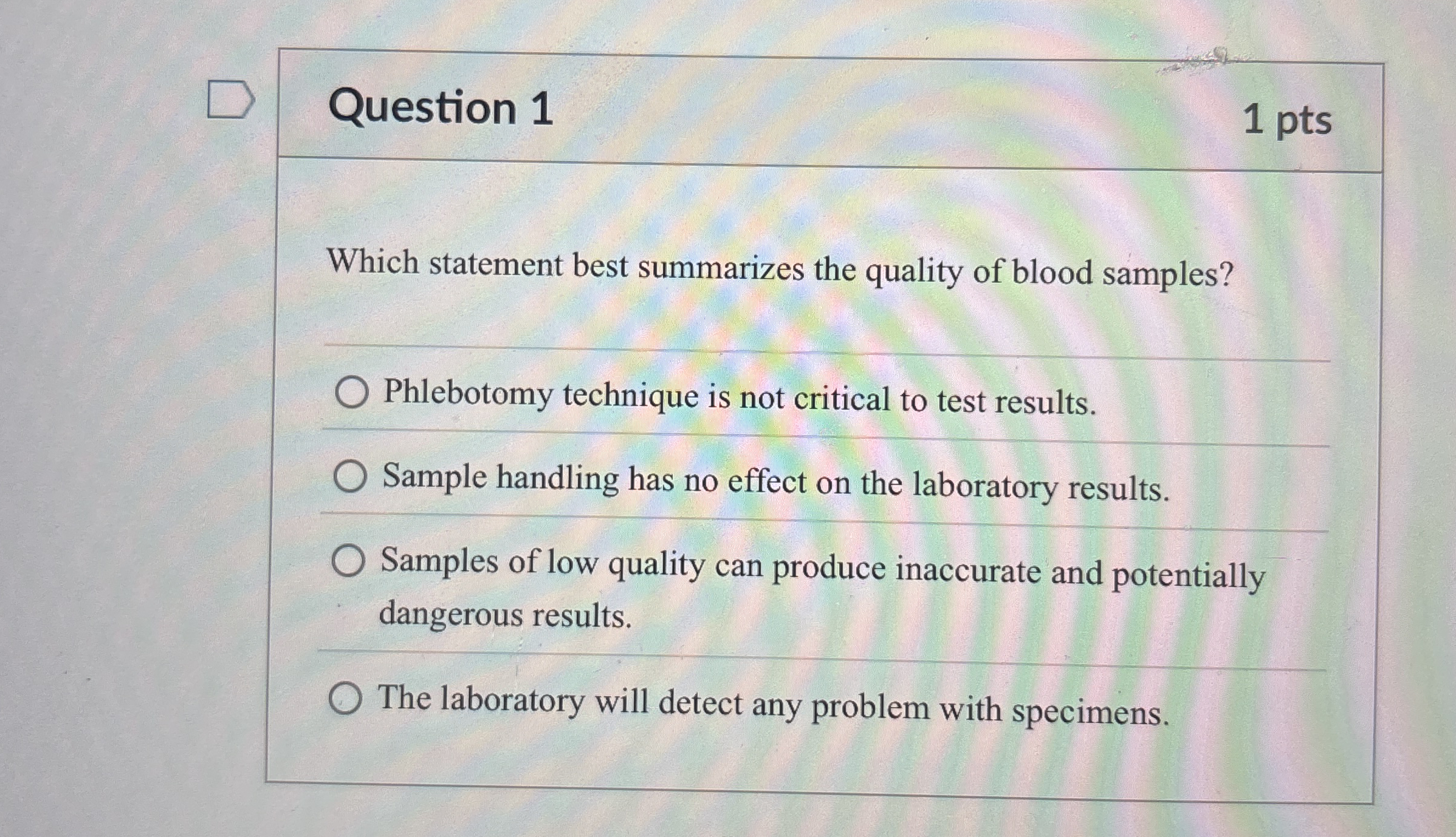 Solved Question 1Which statement best summarizes the quality