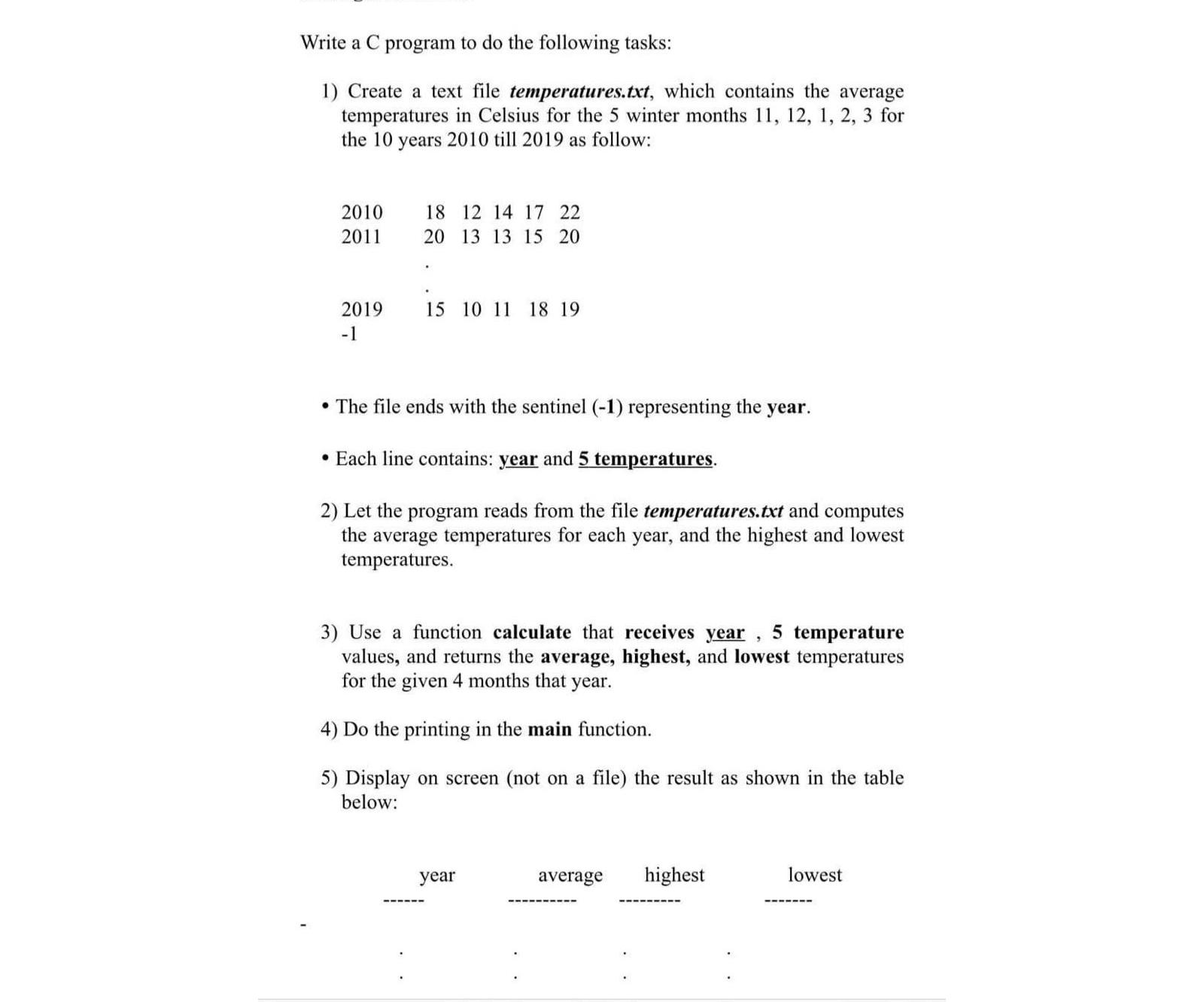 Solved Write A C Program To Do The Following Taskscreate A 9292