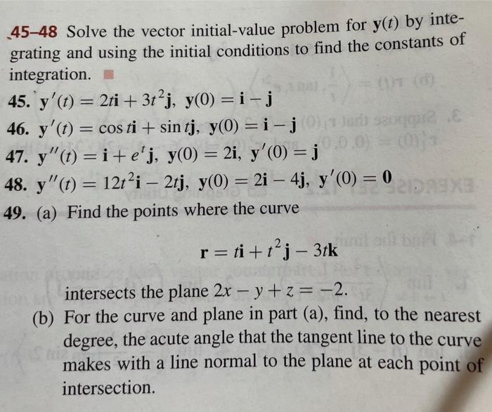 Solved 45-48 Solve the vector initial-value problem for y(t) | Chegg.com