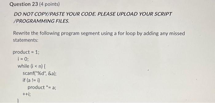 Solved DO NOT COPY/PASTE YOUR CODE. PLEASE UPLOAD YOUR | Chegg.com