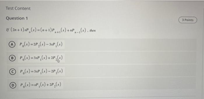 Solved Test Content Question 1 3 Points (2n +1)xP(x) | Chegg.com