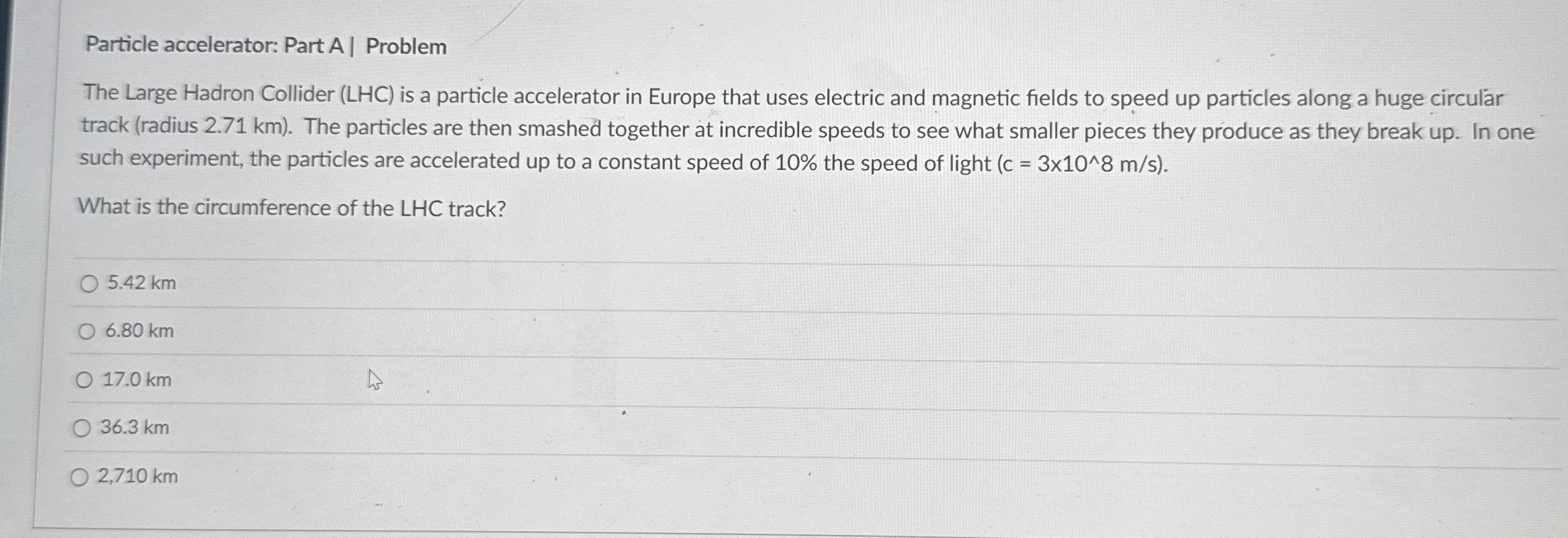 Particle Accelerator: Part A 