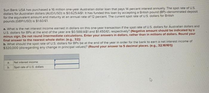 Solved Mini 16. An Australian company has received USD in