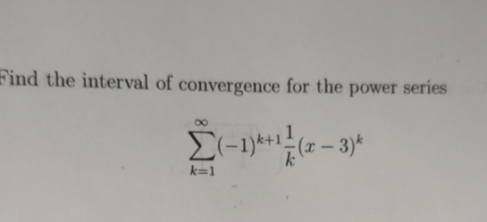 Solved Ind The Interval Of Convergence For The Power Series | Chegg.com