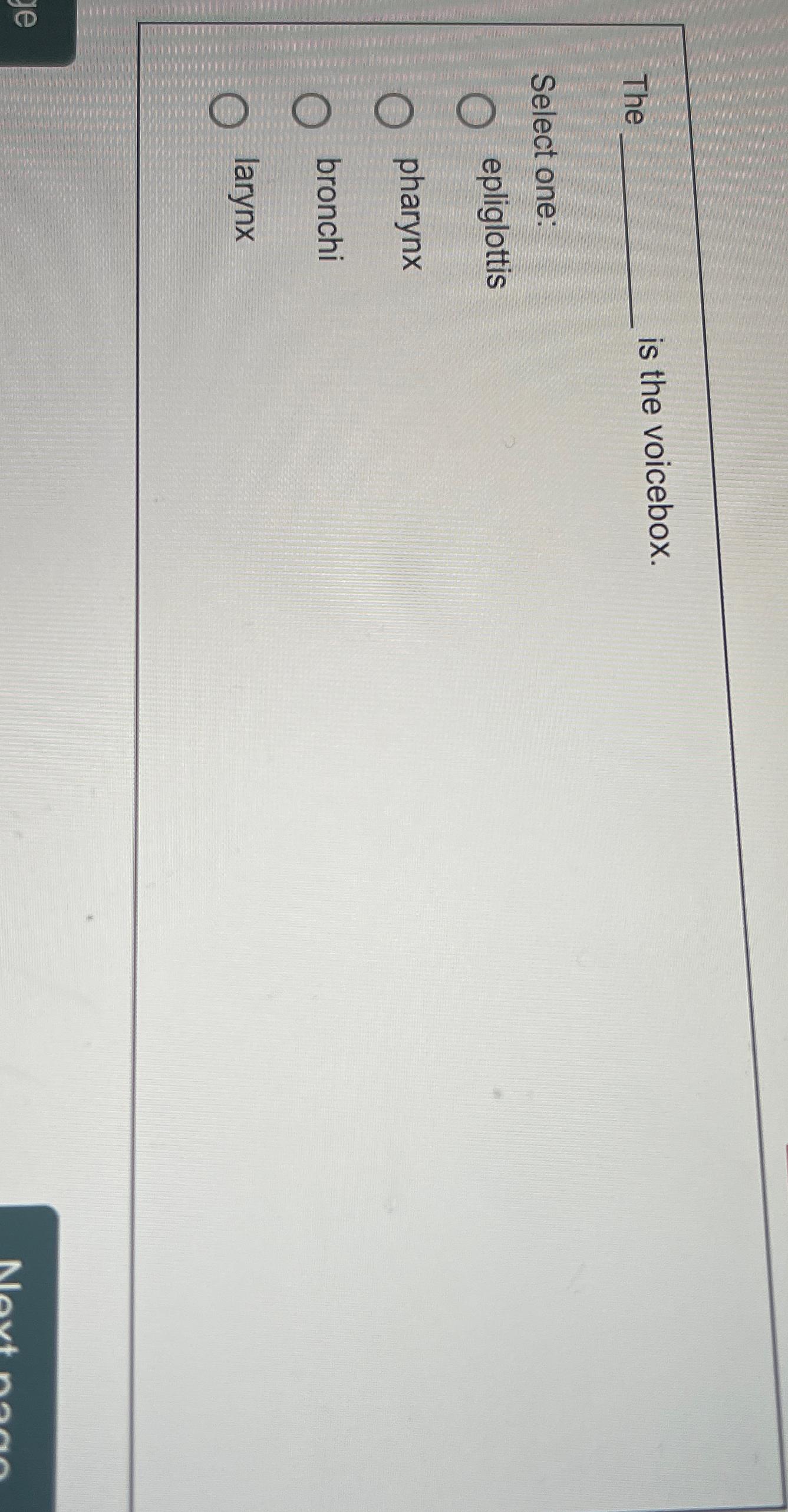 Solved The is the voicebox.Select | Chegg.com
