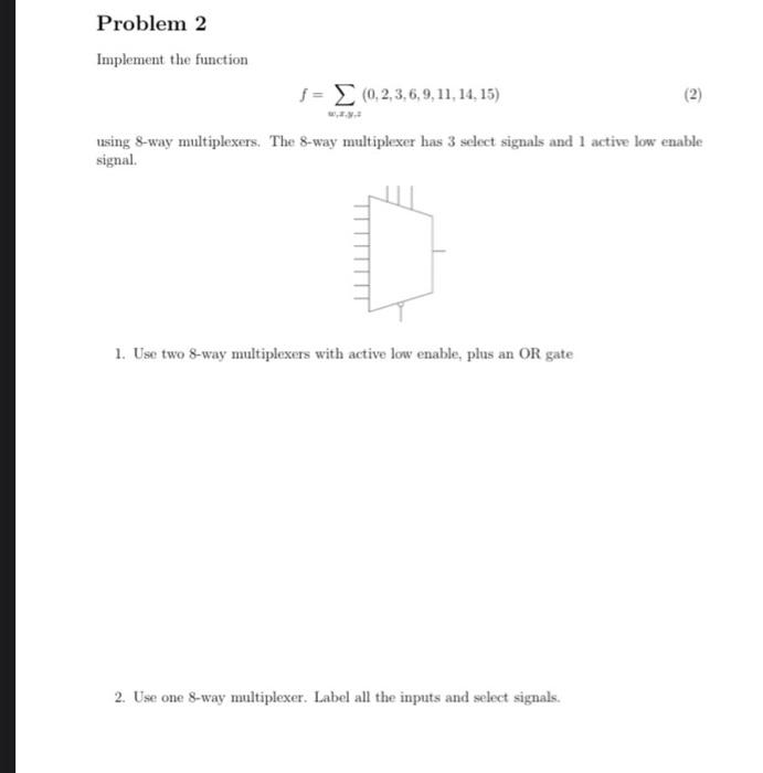 Solved Problem 2 Implement the function f = 0,2,3,6,9, 11, | Chegg.com