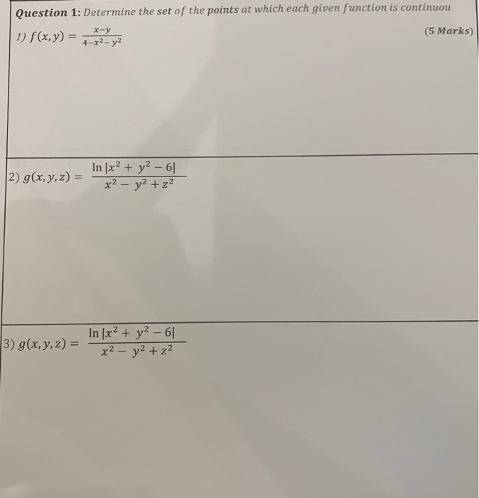 Solved Determine The Set Of Points At Which Each Given | Chegg.com