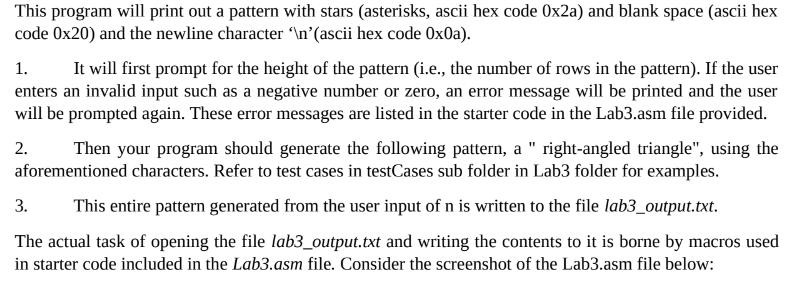 Hello Using Star Ascii Pattern Solved This program will print out a pattern with stars | Chegg.com