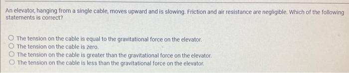 Solved An elevator, lifted by a cable, is moving upward and | Chegg.com