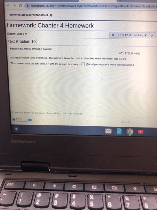 Intermediate Macroeconomics (1) Homework: Chapter 4 | Chegg.com